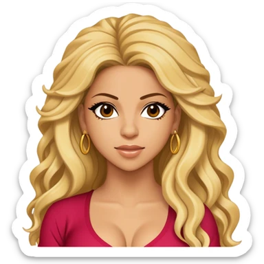 Cinematic Realistic portrait of Shakira, shown as a dynamic pop icon with expressive features and detailed modern attire, illuminated by vibrant, energetic lighting that highlights her global influence sticker