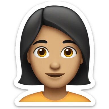 hispanic with black straight hair sticker