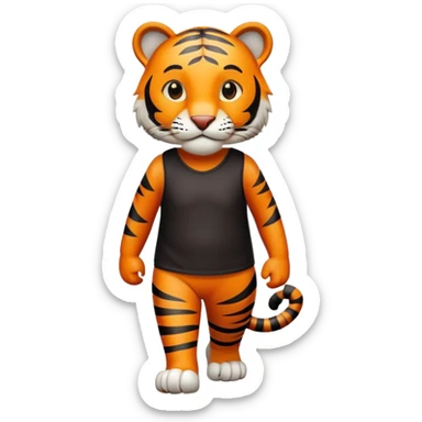 anthropomorphised tiger in leisure wear walking upright sticker