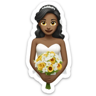 bride with bouquet sticker