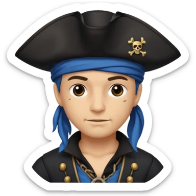 Un pirate uniquement bleu et noir sticker