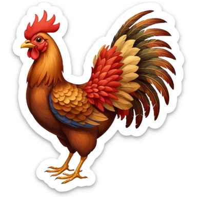 rooster flying glider sticker