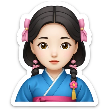 korean giro wearing hangbok sticker