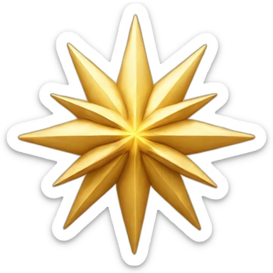 eight pointed golden fantasy star sticker