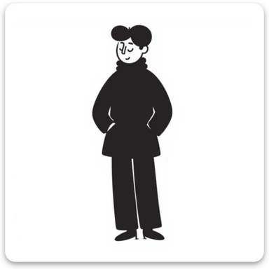 silhouette of a person, hand-drawn doodle style, simple and versatile, suitable as a profession icon sticker