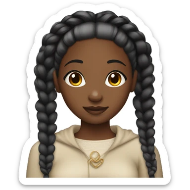 Black girl with goddess braids sticker