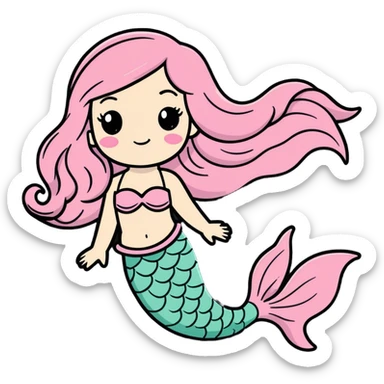 mermaid pink sticker