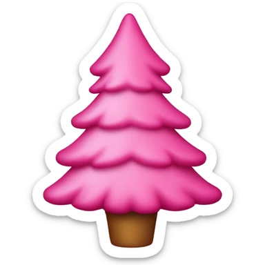 Pink Christmas tree with decoration  sticker