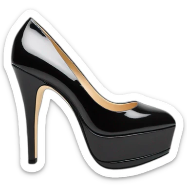 Black Patent Leather Daffodile Platform Heels sticker