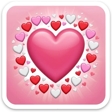 The flash surrounded with love hearts sticker