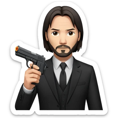 john wick holding pistol sticker