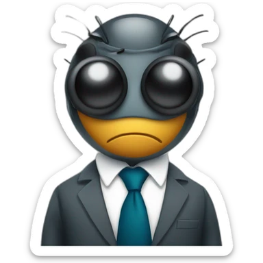 A fly in a businessman suit sticker