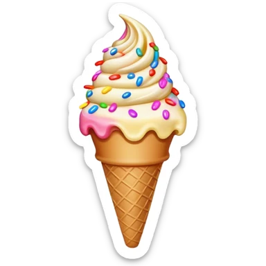 a melting ice cream cone sticker