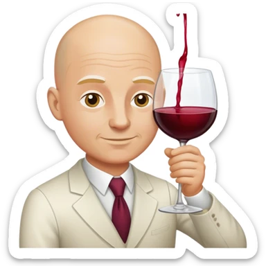 Bald white guy pouring wine sticker