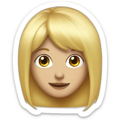 A pog with blonde wig sticker