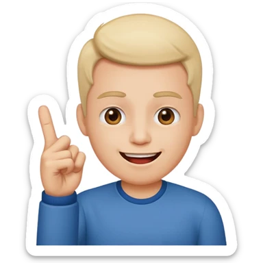 Middle finger the bad one with a funny face sticker