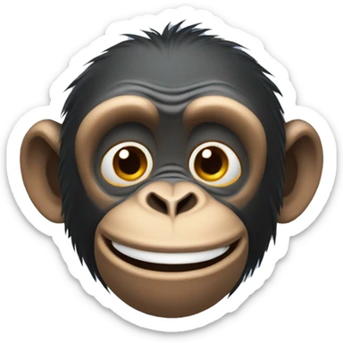chimpancé riendo sticker