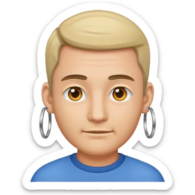 man wearing hoop earrings sticker