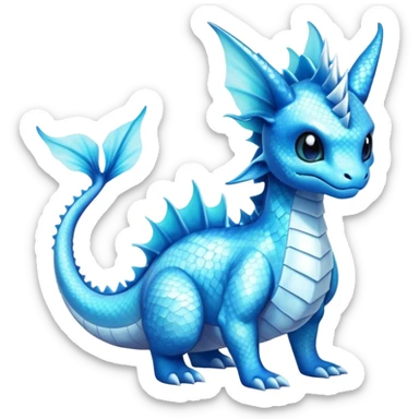 Edgy cool Dragonair-Vaporeon-creature-hybrid full body  sticker