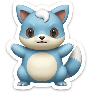 Minccino-Oshawott-Buizel-Snorlax-fusion  sticker