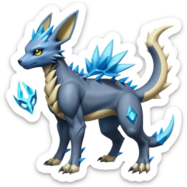 Manectric-Electrike-Lucio-Cubone-Umbreon-Marowak-Draco-Fakémon-hybrid-creature (full body), 4 legs sticker