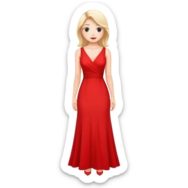 white conservative woman in long red dress sticker