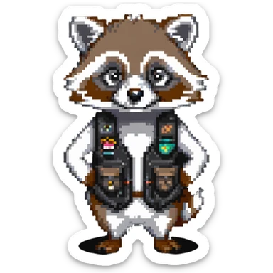 Spiffo raccoon mascot from Project Zomboid sticker