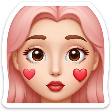 face with heart eyes and kiss mark on cheek sticker