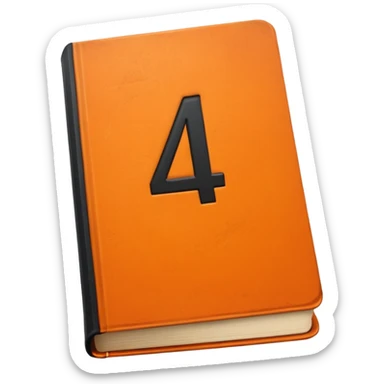 Orange book with a number "4" in the cover sticker