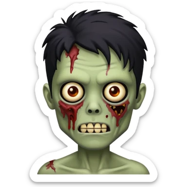 🧟‍♂️ with black scene hair and a little more human looking sticker