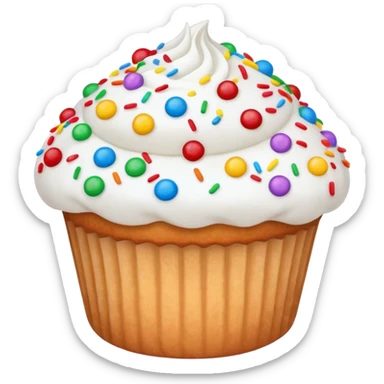 white coloured muffin with white topping sticker