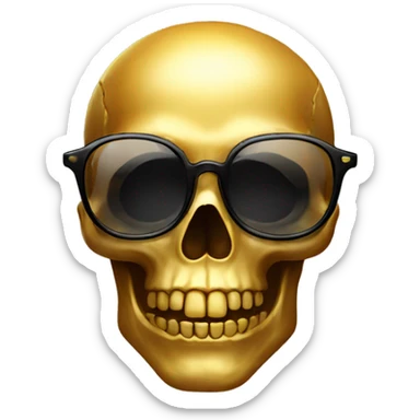 Golden Skull with glasses sticker
