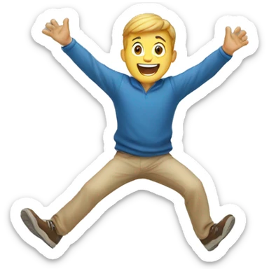 a white man jumping celebrating sticker