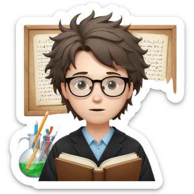 a very exhausted graduate student studying statistical physics sticker