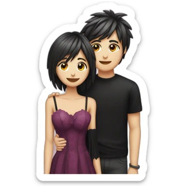 Emo homecoming couple with mums sticker