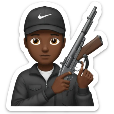 Emoji con arma y gorra Nike pero gánster de hombre sticker