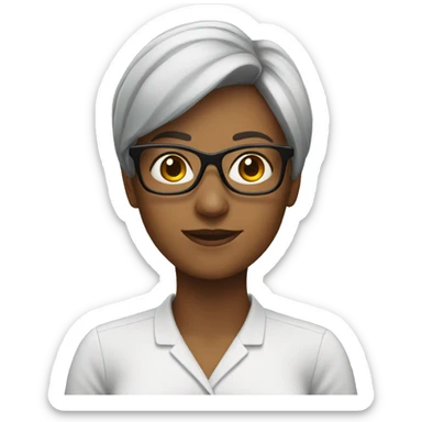 A female teacher with glasses sticker