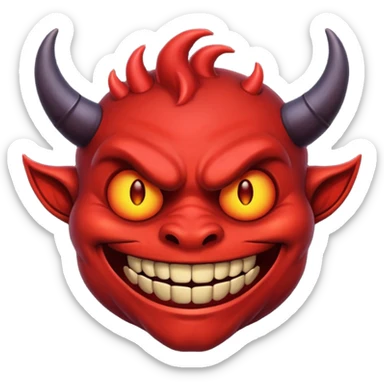 a demon smiling in dark sticker