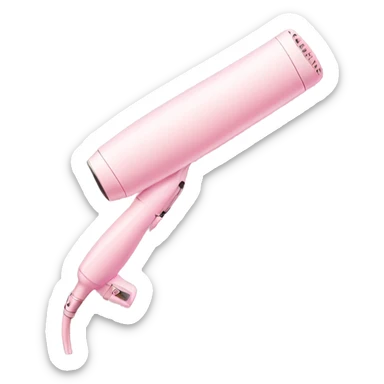 pastel pink curling iron  sticker