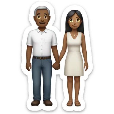 Women and man holding hands on a island  sticker