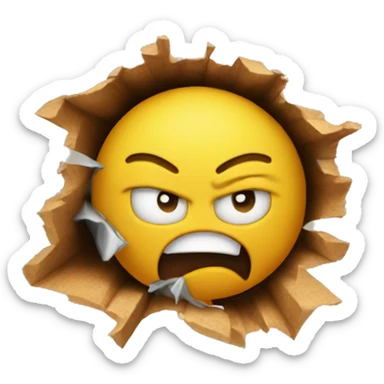 Emoji crashing out sticker