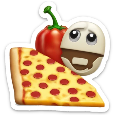 Cheese and bell Peper pizza sticker