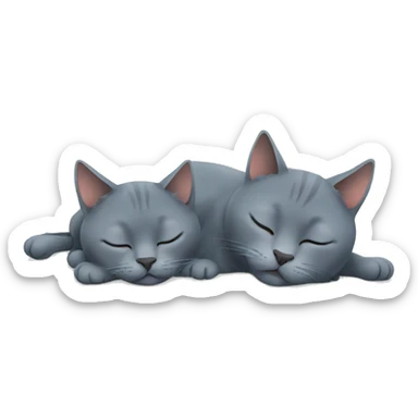 Two Russian Blue cats sleeping in home sticker