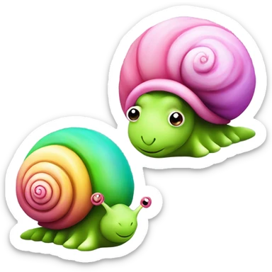 Two cool, cute snail friends  sticker
