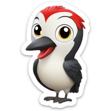 cartoon woodpecker smiling sticker