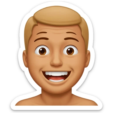 male choking himself with a smile on his face sticker