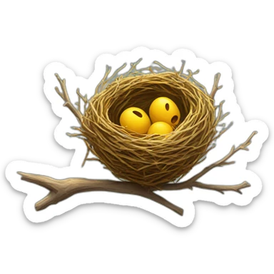 Golden twig nest sticker