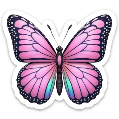 super realistic pink monarch butterfly sticker