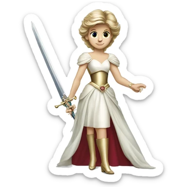 Princess Diana holding a sword sticker