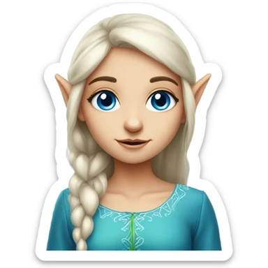 Blue eyed elf girl portrait sticker